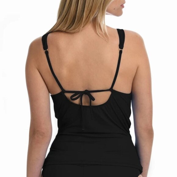La Blanca 'Island Goddess' Twist-Front Tankini Swimsuit Top, Black - Picture 2 of 2
